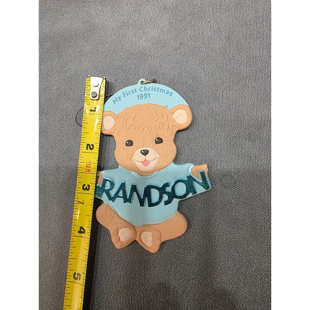 Hallmark Keepsake Ornament 1991 Grandsons First Christmas Teddy Bear Vintage Box